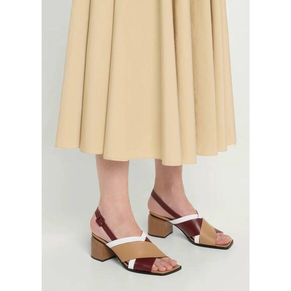 Pierre Hardy Alpha Cross Sandals in Burgundy Cappucino White 37.5